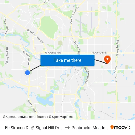 Eb Sirocco Dr @ Signal Hill Dr SW to Penbrooke Meadows map