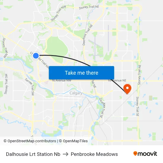 Dalhousie Lrt Station Nb to Penbrooke Meadows map