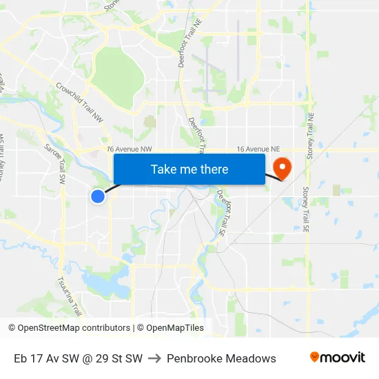 Eb 17 Av SW @ 29 St SW to Penbrooke Meadows map