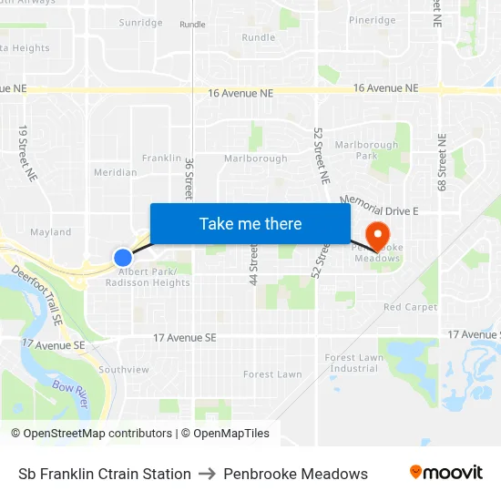 Sb Franklin Ctrain Station to Penbrooke Meadows map