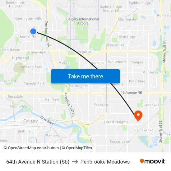 64th Avenue N Station (Sb) to Penbrooke Meadows map