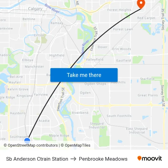 Sb Anderson Ctrain Station to Penbrooke Meadows map
