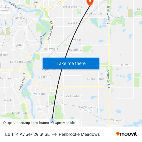 Eb 114 Av Se/ 29 St SE to Penbrooke Meadows map