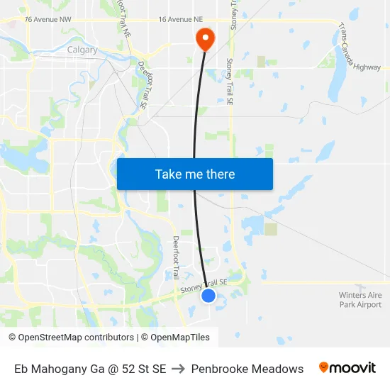 Eb Mahogany Ga @ 52 St SE to Penbrooke Meadows map