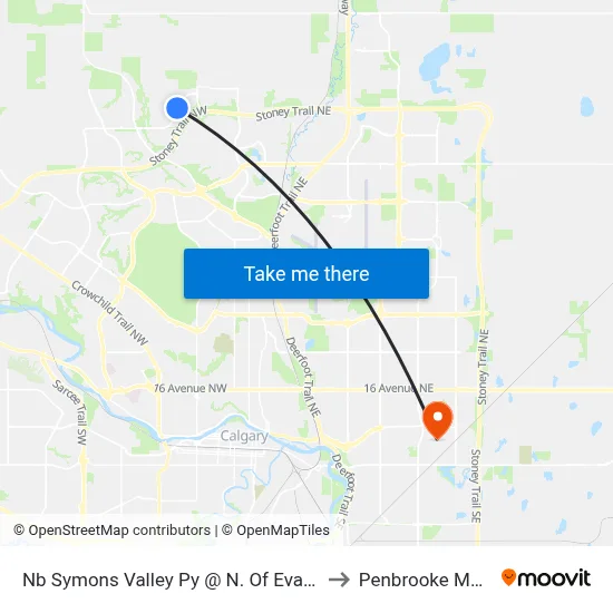 Nb Symons Valley Py @ N. Of Evanston Wy NW to Penbrooke Meadows map