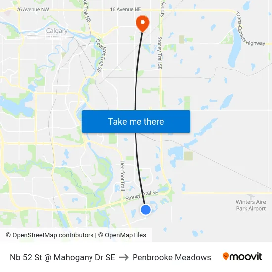 Nb 52 St @ Mahogany Dr SE to Penbrooke Meadows map