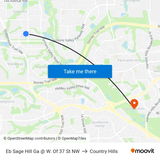 Eb Sage Hill Ga @  W. Of 37 St NW to Country Hills map