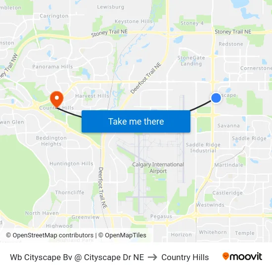 Wb Cityscape Bv @ Cityscape Dr NE to Country Hills map