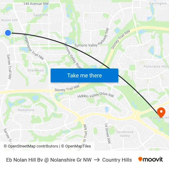 Eb Nolan Hill Bv @ Nolanshire Gr NW to Country Hills map