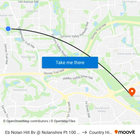 Eb Nolan Hill Bv @ Nolanshire Pt 100 NW to Country Hills map