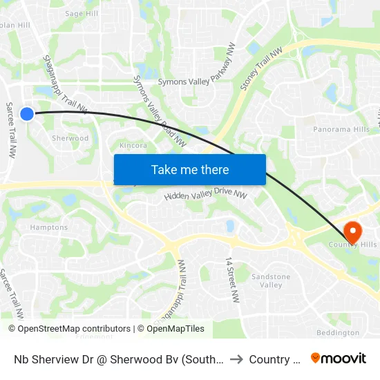 Nb Sherview Dr @ Sherwood Bv (South Leg) NW to Country Hills map