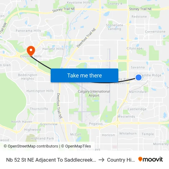 Nb 52 St NE Adjacent To Saddlecreek Cr to Country Hills map