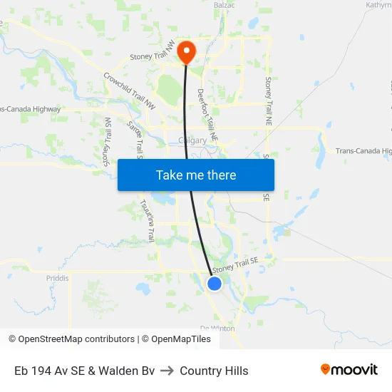 Eb 194 Av SE & Walden Bv to Country Hills map