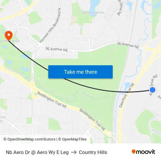 Nb Aero Dr @ Aero Wy E Leg to Country Hills map