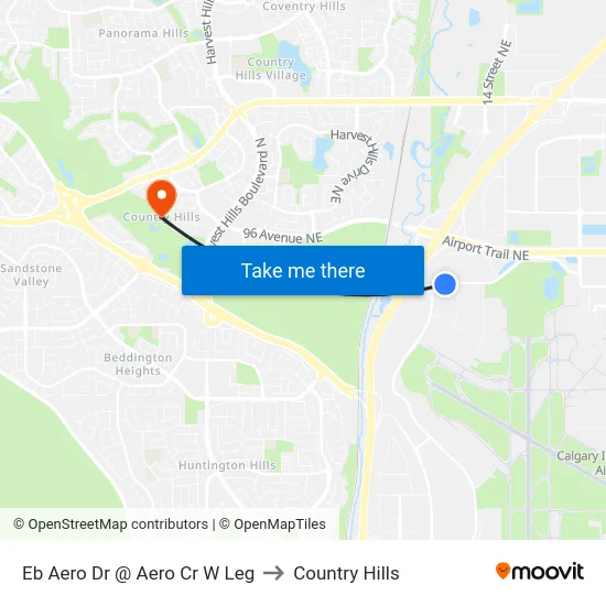Eb Aero Dr @ Aero Cr W  Leg to Country Hills map