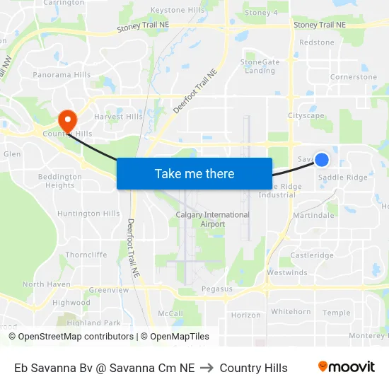 Eb Savanna Bv @ Savanna Cm NE to Country Hills map