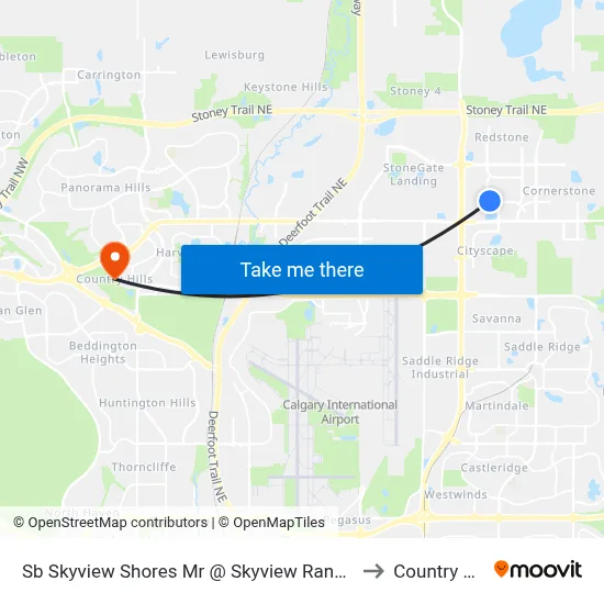 Sb Skyview Shores Mr @ Skyview Ranch Dr NE to Country Hills map