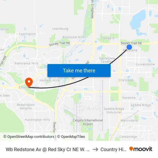 Wb Redstone Av @ Red Sky Cr NE W. Leg to Country Hills map