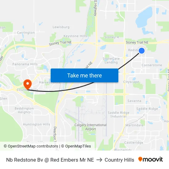 Nb Redstone Bv @ Red Embers Mr NE to Country Hills map