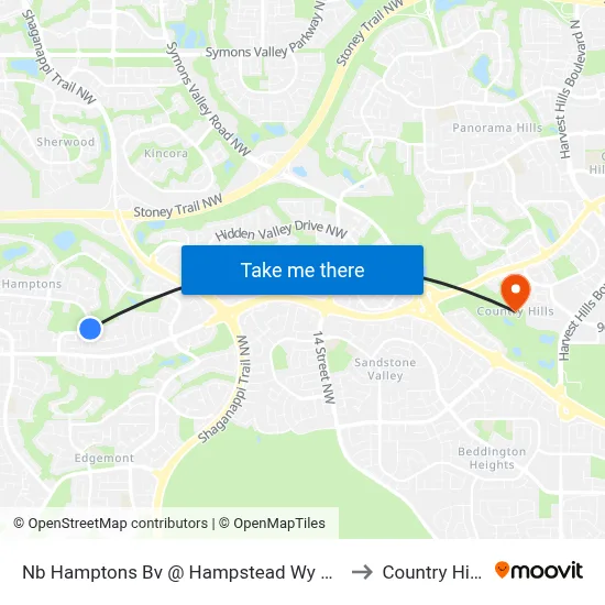 Nb  Hamptons Bv @ Hampstead Wy NW to Country Hills map