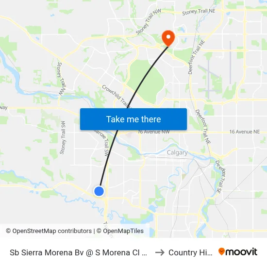 Sb Sierra Morena Bv @ S Morena Cl SW to Country Hills map