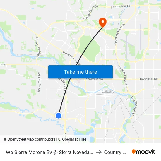 Wb Sierra Morena Bv @ Sierra Nevada Cl SW to Country Hills map