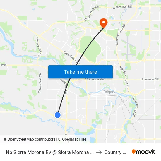 Nb Sierra Morena Bv @ Sierra Morena Pa SW to Country Hills map
