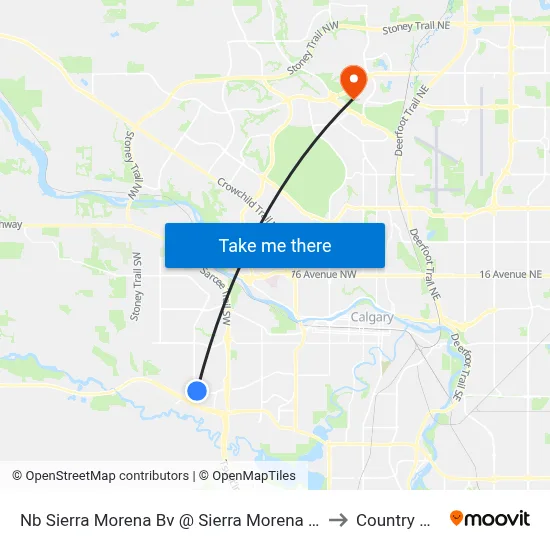 Nb Sierra Morena Bv @ Sierra Morena Gv SW to Country Hills map