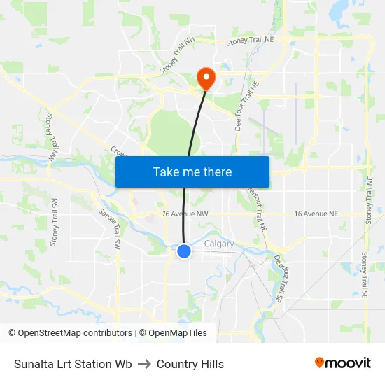 Sunalta Lrt Station Wb to Country Hills map