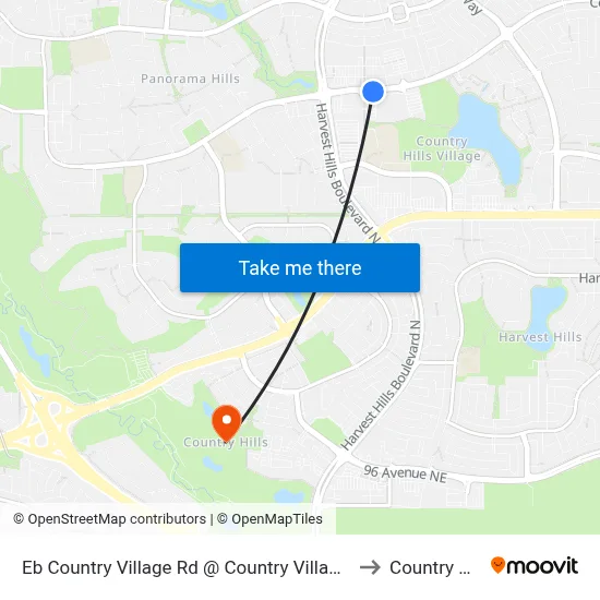 Eb Country Village Rd @ Country Village  Li NE to Country Hills map