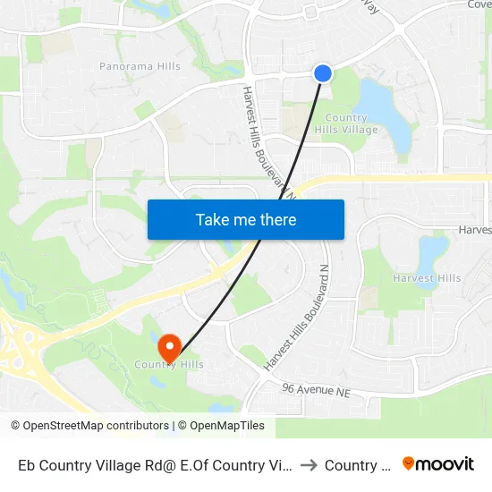 Eb  Country Village Rd@ E.Of Country Village Li NE to Country Hills map