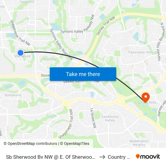 Sb  Sherwood Bv NW @ E. Of Sherwood Li NW to Country Hills map