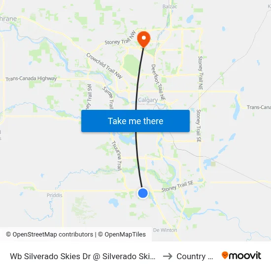 Wb Silverado Skies Dr @ Silverado Skies Li SW to Country Hills map