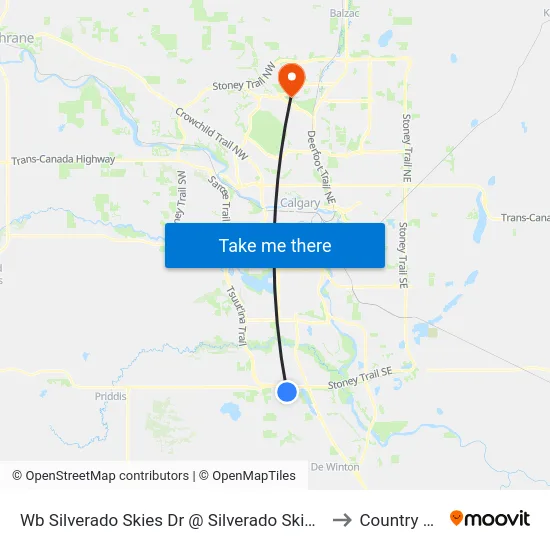 Wb Silverado Skies Dr @ Silverado Skies Mr SW to Country Hills map
