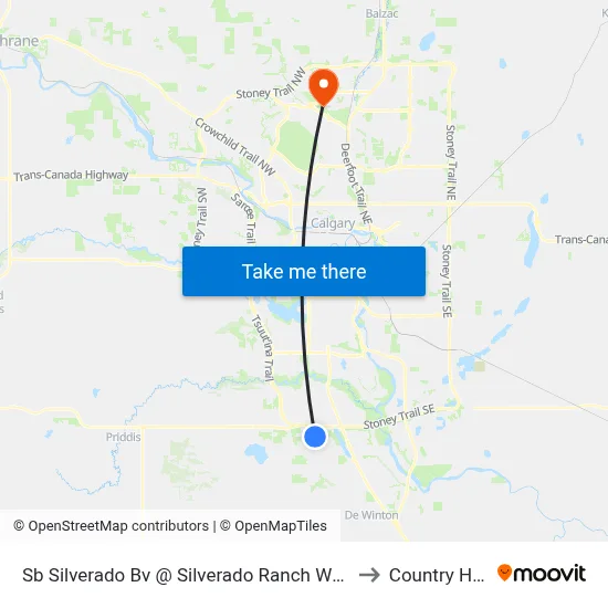 Sb Silverado Bv @ Silverado Ranch Wy SW to Country Hills map