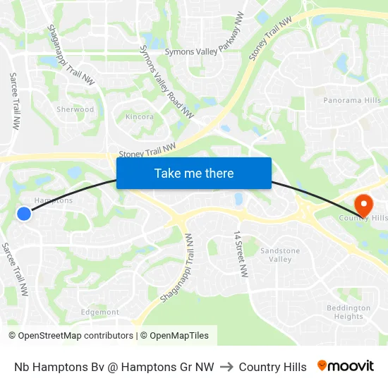 Nb Hamptons Bv @ Hamptons Gr NW to Country Hills map