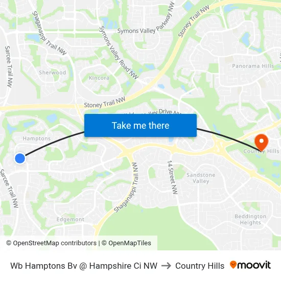 Wb Hamptons Bv @ Hampshire Ci NW to Country Hills map