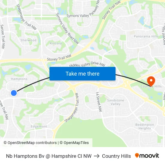 Nb Hamptons Bv @ Hampshire Cl NW to Country Hills map