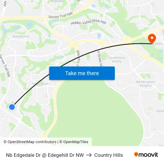 Nb Edgedale Dr @ Edegehill Dr NW to Country Hills map