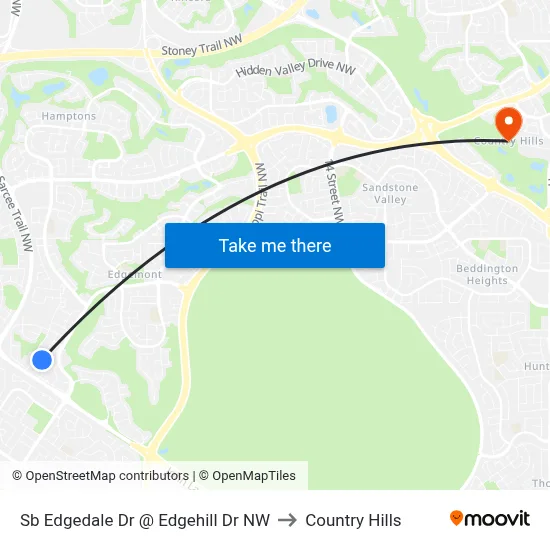 Sb Edgedale Dr @ Edgehill Dr NW to Country Hills map