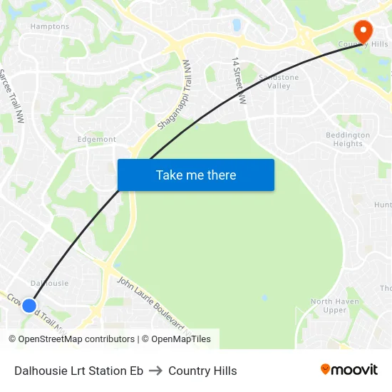 Dalhousie Lrt Station Eb to Country Hills map