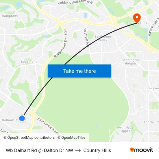 Wb Dalhart Rd @ Dalton Dr NW to Country Hills map