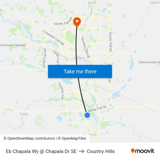 Eb Chapala Wy @ Chapala Dr SE to Country Hills map