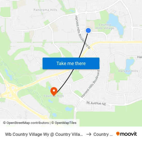 Wb Country Village Wy @ Country Village Link NE to Country Hills map