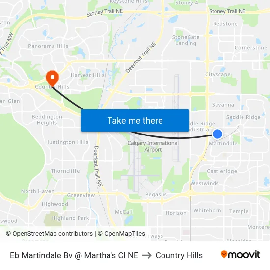 Eb Martindale Bv @ Martha's Cl NE to Country Hills map