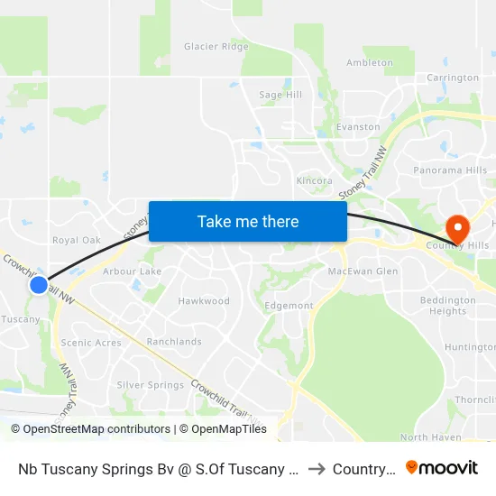 Nb Tuscany Springs Bv @ S.Of Tuscany Springs Gd NW to Country Hills map