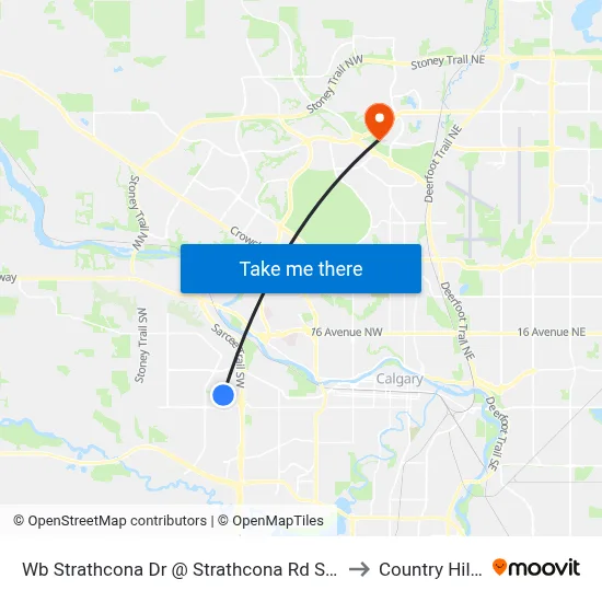 Wb Strathcona Dr @ Strathcona Rd SW to Country Hills map