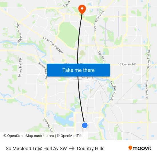 Sb Macleod Tr @ Hull Av SW to Country Hills map