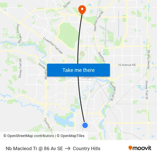 Nb Macleod Tr @ 86 Av SE to Country Hills map