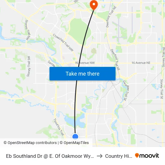 Eb Southland Dr @  E. Of Oakmoor Wy SW to Country Hills map